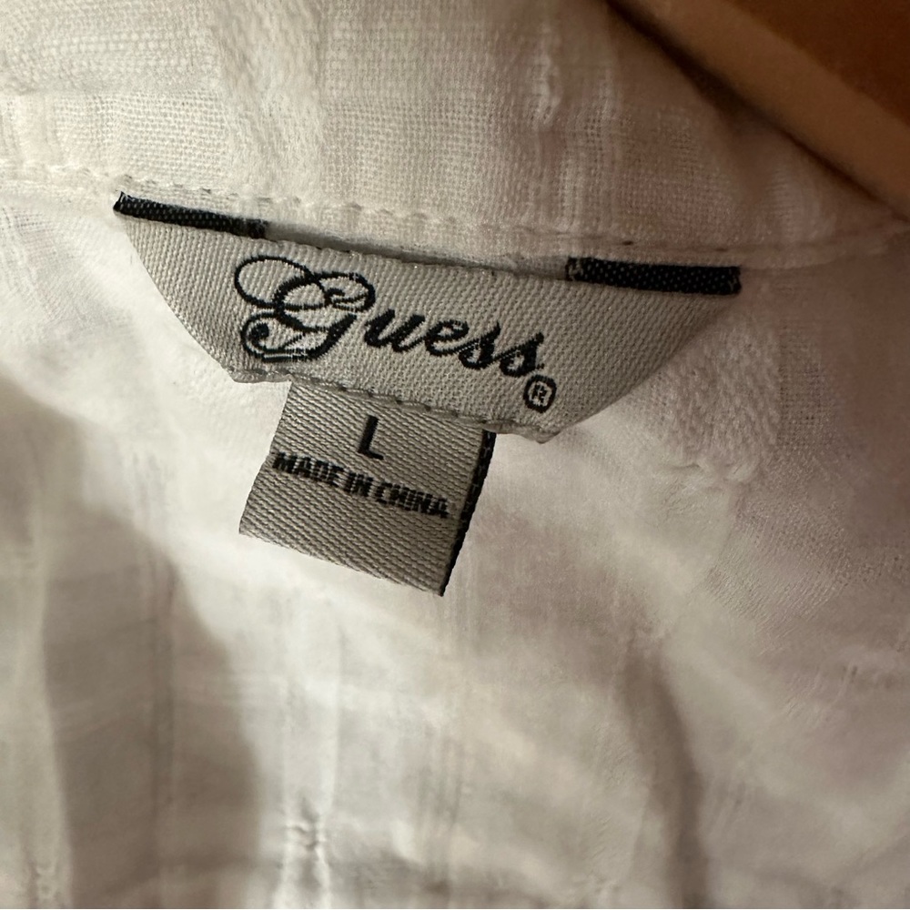 Guess Short Sleeves Blouse White size L Women - Picture 4 of 14